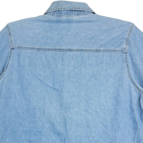 Looney Tunes Women Embroidery Tweety Bird Button Short Sleeve Blue Shirt 14W/16W - Picture 4 of 9